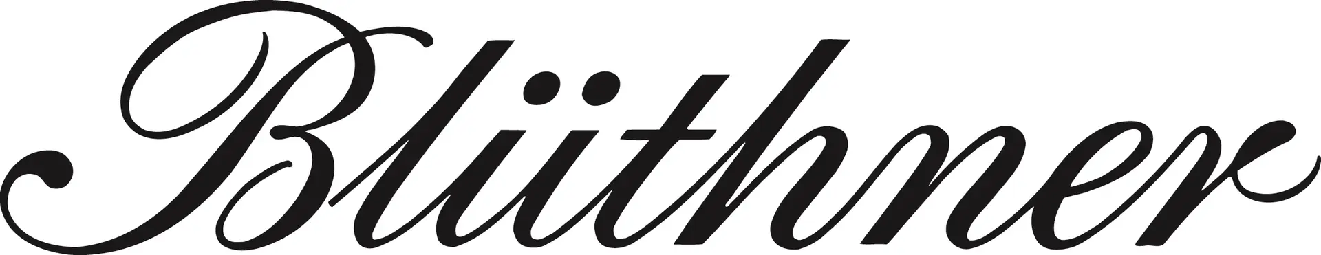 Bluthner Schrift schwarz
